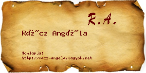 Rácz Angéla névjegykártya
