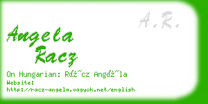 angela racz business card